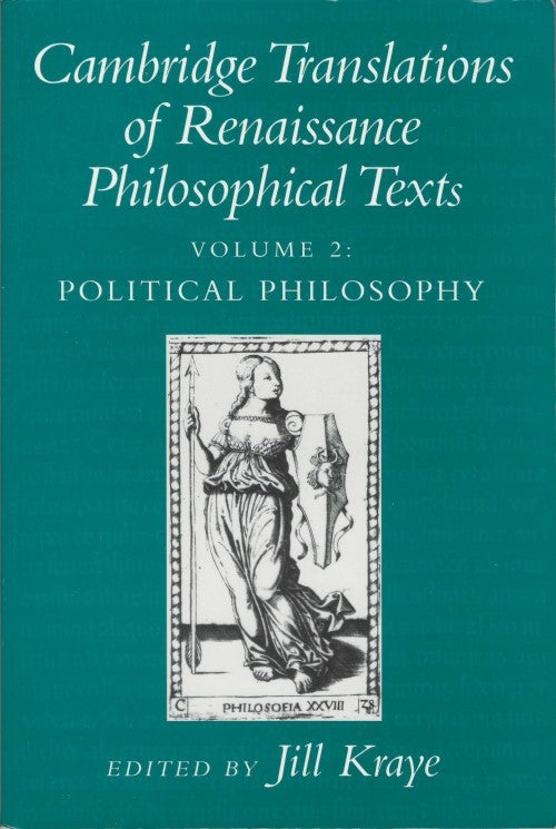 of　Philosophical　Political　Kraye　Renaissance　Volume　Texts,　Translations　Philosophy　Jill　Cambridge　2: