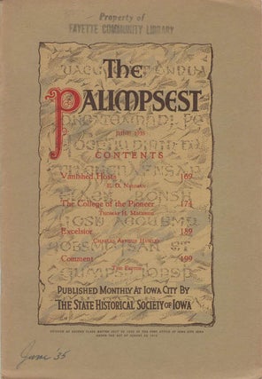 Item #078459 The Palimpsest - Volume 16 Number 6 - June 1935. John Ely Briggs