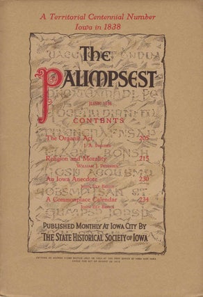 Item #078538 The Palimpsest - Volume 19 Number 6 - June 1938. John Ely Briggs