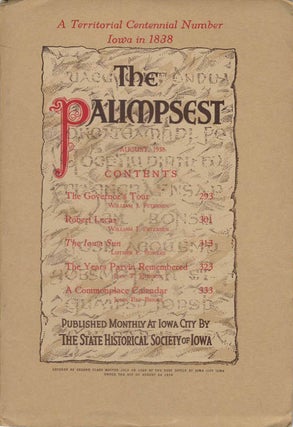 Item #078591 The Palimpsest - Volume 19 Number 8 - August 1938. John Ely Briggs