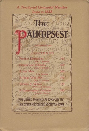Item #078592 The Palimpsest - Volume 19 Number 9 - September 1938. John Ely Briggs