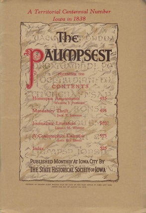 Item #078652 The Palimpsest - Volume 19 Number 12 - December 1938. John Ely Briggs