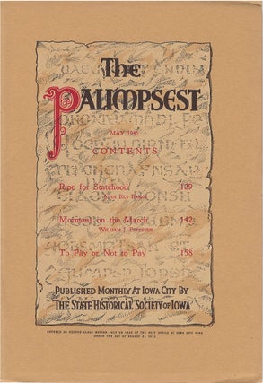 Item #79445 The Palimpsest - Volume 27 Number 5 - May 1946. Ruth A. Gallaher