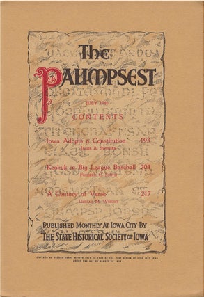 Item #79531 The Palimpsest - Volume 27 Number 7 - July 1946. Ruth A. Gallaher