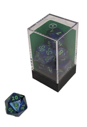 Item #79801 Lustrous Dark Blue/Green 7-die Polyhedral Set