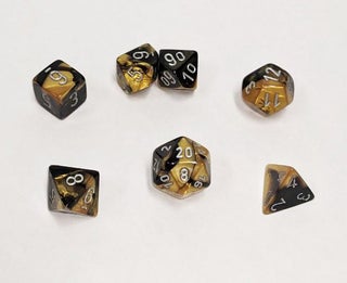 Item #80014 Gemini Black-Gold/Silver 7-die Polyhedral Set