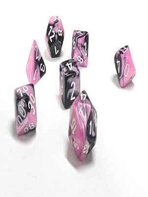 Item #80050 Gemini Black-Pink/White 7-die Polyhedral Set