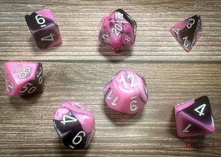 Item #80050 Gemini Black-Pink/White 7-die Polyhedral Set